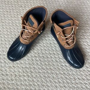 Brown and Black Sperry Duck Boots - 9